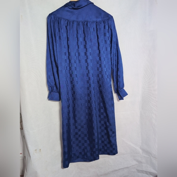 Serbin By Marianne Vintage Sz 10 Elegant Blue Women's Dress - Picture 4 of 6